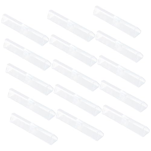FIXOSHEE 15 Stück Teiliges Transparentes Dreieckiges Acryl Stifteetui Stabiler Stiftbehälter mit Deckel Leicht Tragbar für Büro Schule und Geschenk von FIXOSHEE