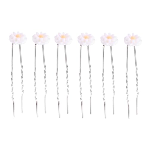 FIXOSHEE 16 Stück Teiliges Gelbe Resin daisy haarspangen U förmige Haarnadeln für Frauen Mädchen Eleganter Haarschmuck Hochzeit Geburtstag Party von FIXOSHEE