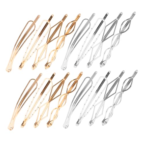 FIXOSHEE 16 Stück Teiliges Haarklammer Damen Minimalistisches Metall haarspangen Polygonform Vielseitige Haarclips für Dickes und Dünnes Haar Sichere Legierung als Braut accessoire und von FIXOSHEE