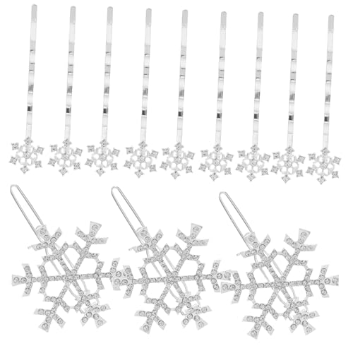 FIXOSHEE 18 Stück Teiliges Schneeflocken Haar Accessoires für Damen und Mädchen Weiße Haarklammern und Frösche Clips Leichter Langlebiger Haarschmuck für Weihnachten Hochzeit Alltag und von FIXOSHEE