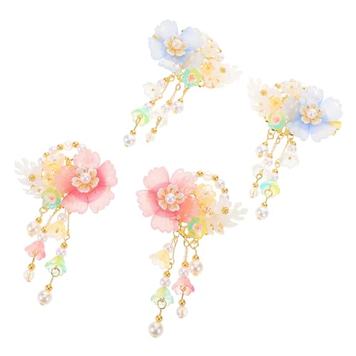 FIXOSHEE 2paare Vintage-haarnadeln Mit Blumenquasten Für Frauen Und Mädchen Chinesische Haar-accessoires Im Antiken Stil Retro-haarschmuck Aus Legierungen Und Perlen Für von FIXOSHEE