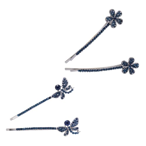 FIXOSHEE 2 Paare Strass Haarklammern Schmetterlinge Haarspangen für Frauen Mädchen Modische Haaraccessoires Funkelnde Clips Einfach zu Befestigen Festliche Anlässe Geeignet von FIXOSHEE
