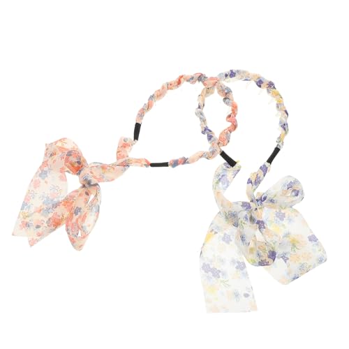 FIXOSHEE 2 STÜCK Floral Bedruckte Haarbänder mit Schleifen Vielseitige Weiche Stirnbänder als Haarschmuck und Halstuch für Frauen und Mädchen bei Festivals Partys Hochzeiten von FIXOSHEE