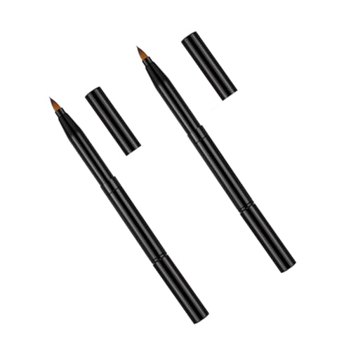 FIXOSHEE 2 STÜCK Teiliges Doppelseitiger Einziehbarer Make up pinsel mit Kunststoffgriff Vielseitig als Lippen Eyeliner Concealer pinsel Kompakt und Praktisch für Unterwegs von FIXOSHEE