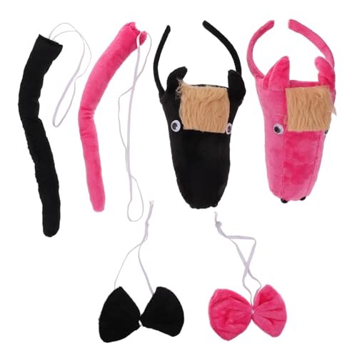 FIXOSHEE 2 Sätze Pferde Ohren Haarreif Fliege Set für Tiermottopartys Halloween Tierkostüm Set Weiches Leichtes Accessoire für Erwachsene von FIXOSHEE