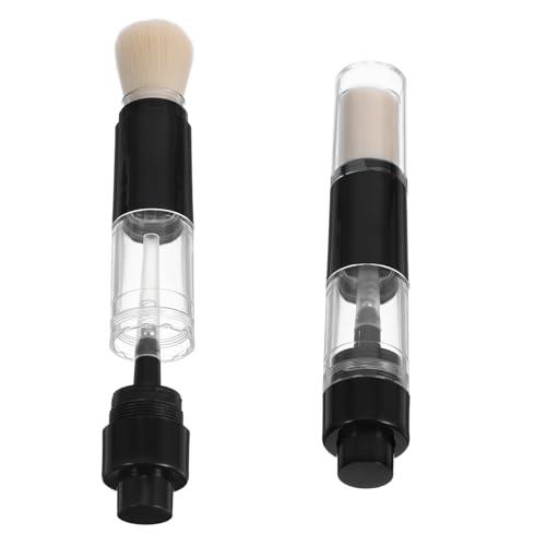 FIXOSHEE 2 Stck Nachfüllbarer Kompakter Puderpinsel Tragbar Leicht Presspinsel Multifunktional für Losen Puder Highlighter Make Up Pinsel Reise Kosmetik Pinsel für Frauen von FIXOSHEE