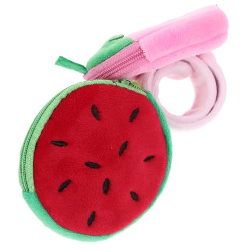 FIXOSHEE 2 Stck Obst Slap Armbänder aus Plüsch mit Erdbeer Wassermelonen motiv Weiche Handgelenkschützer Langlebige Niedliche DIY Glitzer Armbänder für Jungen und Mädchen von FIXOSHEE