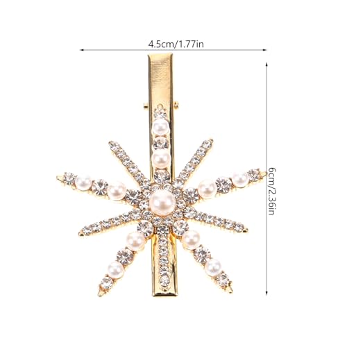 FIXOSHEE 2 Stck Schneeflocken Haarklammern mit Perlen und Strass Leichte Stabile Haarspangen für Damen Eleganter Haarschmuck für Party Hochzeit und Festliche Anlässe von FIXOSHEE