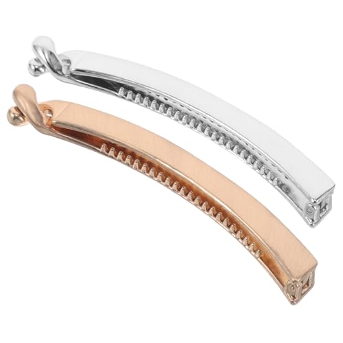 FIXOSHEE 2 Stück Bananen Haarspangen aus fein gezahntem Material für Ponytails schonend für langes Haar modische Haarklammern Damen Accessoires in Gold und Silber von FIXOSHEE