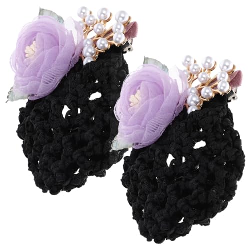 FIXOSHEE 2 Stück Blumen haarnetz clip Minimalistisches Haarschmuck accessoire für Damen Netzförmiger Haarhalter mit Blütenverzierung Zuverlässiger Sitz für Stilvolles Styling im Alltag und von FIXOSHEE