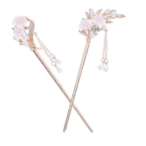 FIXOSHEE 2 Stück Blumige Vintage Haarschmuck Haarstäbchen Teiliges aus Langlebigem Legierungs Material für Damen Party Festival Fotografie Festliche Frisuren von FIXOSHEE