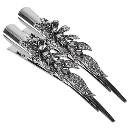FIXOSHEE 2 Stück Elegante Metall haarspangen mit Funkelnden Strasssteinen Große Vintage Haarklammern für Frauen Kräftige Haarklammern für Dicken Haar Modische Haarspangen für Alltag und von FIXOSHEE