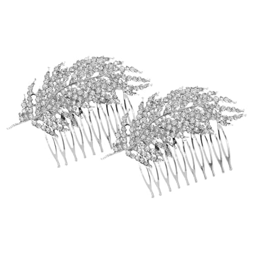 FIXOSHEE 2 Stück Eleganter Braut Haarkamm aus Langlebiger Legierung mit Funkelnden Strasssteinen Dekorativer Vintage Haarschmuck für Frauen Vielseitig für Hochzeit Party und Festliche von FIXOSHEE