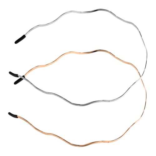 FIXOSHEE 2 Stück Eleganter Haarreifen mit Wellenförmigem Metall Design Teiliges in Gold und Silber Leicht und Komfortabel Stilvoller Haarschmuck für Damen bei Party Alltag und Makeup von FIXOSHEE