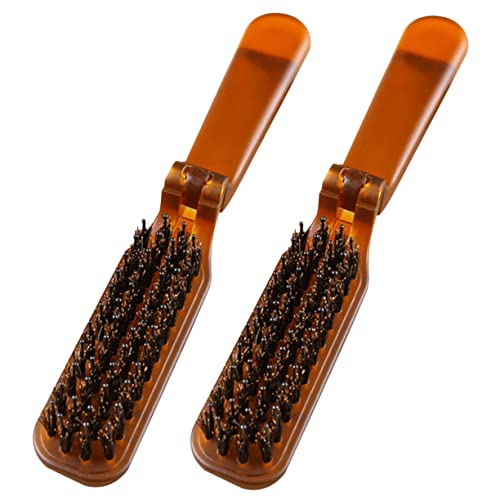 FIXOSHEE 2 Stück Faltbarer Haarkamm für Reisen Ergonomisch Tragbar Geeignet für Glattes und Lockiges Haar Massagefunktion Kompakt für Damen und Herren Faltbar für Einfache Mitnahme von FIXOSHEE
