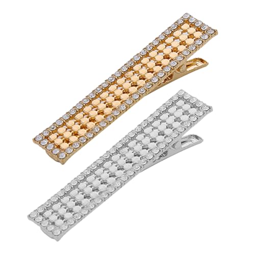 FIXOSHEE 2 Stück Geometrische Haarklammern mit Funkelnden Strasssteinen Leichte Metall Haarspangen in Gold und Silber Dekorativer Haarschmuck für Damen Geeignet für Parties und Alltag von FIXOSHEE