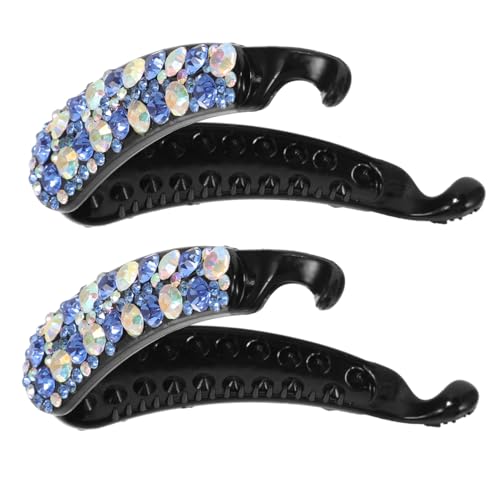 FIXOSHEE 2 Stück Große Bananen haarklammern mit Funkelnden Strasssteinen Robust für Dickes Haar Modische Haarschmuck accessoires für Damen für Alltag Party und Büro von FIXOSHEE