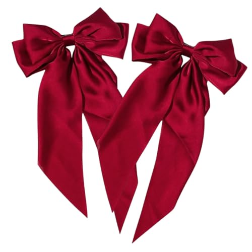 FIXOSHEE 2 Stück Große Haarschleifen Clips für Damen Teiliges Langlebige und Stoffkonstruktion Lange Schleifenbänder Modische Haarspangen für Dickes Haar Stilvolles Damenhaar Accessoire von FIXOSHEE