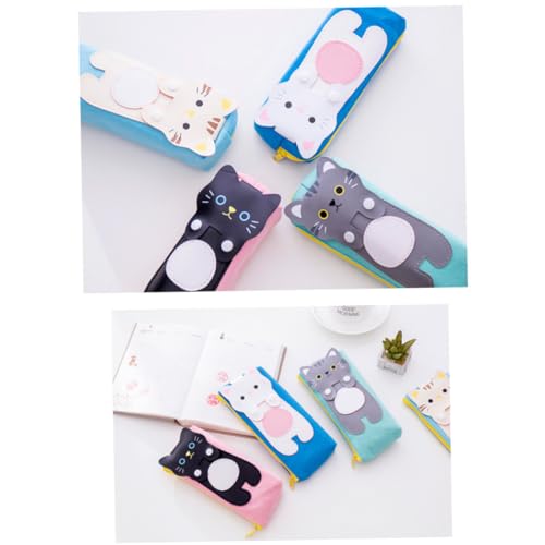 FIXOSHEE 2 Stück Großes Teiliges Pencil Pouch mit Katzenmuster Langlebiges Umweltfreundliches Stiftemäppchen Leichtes Pen Holder für Schüler Mädchen Jungen Schreibwarenetui von FIXOSHEE