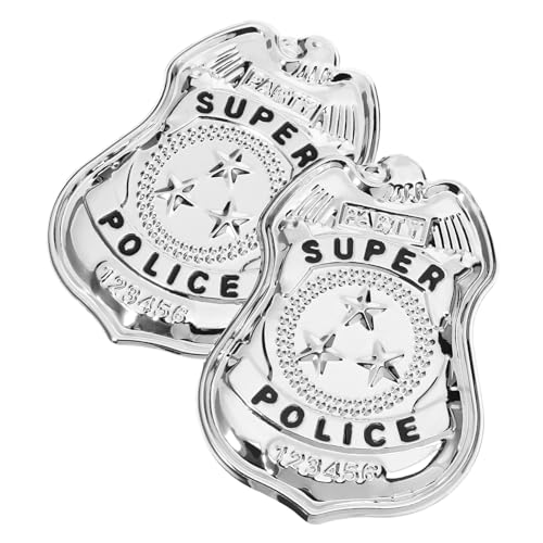 FIXOSHEE 2 Stück Halloween Pin Stabile Cosplay Brosche Waschbar Kreative Dienstgrad Form für Männer Frauen Party Kostüm Zubehör Silberfarben von FIXOSHEE