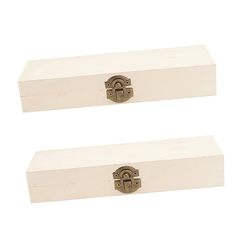FIXOSHEE 2 Stück Holz Federmäppchen Stiftebox mit Fächern Aufbewahrungsbox für Schule und Reise Kompakte Langlebige Holzbox für Buntstifte Pinsel und Gelstifte in Beige von FIXOSHEE