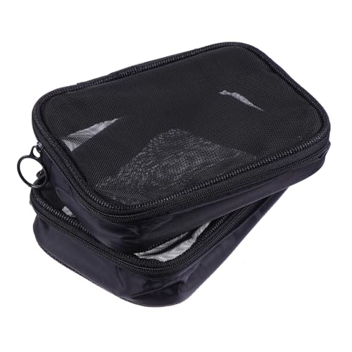 FIXOSHEE 2 Stück Kleine Transparente Mesh Kosmetiktasche Multifunktionaler Kulturbeutel Reise Toiletry Organizer Tragbare Make Up Tasche für Damen und Herren Praktischer Reisebegleiter von FIXOSHEE
