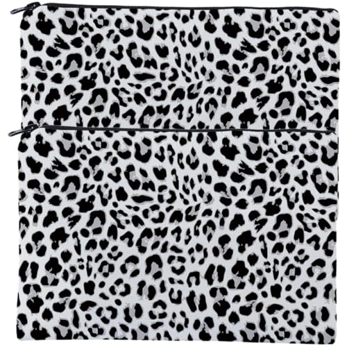 FIXOSHEE 2 Stück Leopard Kosmetiktasche Reise Make up Tasche mit Reißverschluss Große Kapazität Tragbare Schminktasche für Damen und Mädchen Kosmetik Aufbewahrungstasche von FIXOSHEE