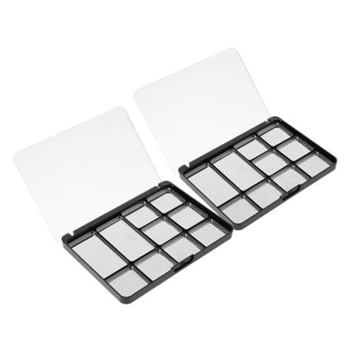 FIXOSHEE 2 Stück Magnetische Lidschattenpalette Teilig mit Transparentem Deckel Leere Fach Aufbewahrungsbox für Kosmetik Bruchsicheres Leichtes DIY Eyeshadow Tray für Reise und Organizer von FIXOSHEE