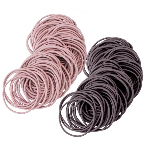 FIXOSHEE 2 Stück Modische Kleine Haargummis für Mädchen Feine Haarbänder Kaffee Langlebige Einfache Haarloops Stylischer Ponytail halter Geeignet für Alltag und Vielfältige Looks von FIXOSHEE