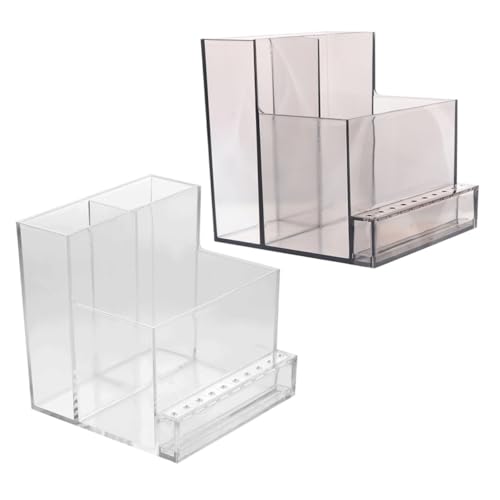FIXOSHEE 2 Stück Nail Grinding Head Aufbewahrungsbox Teilig Transparent und Durchsichtig Organizer für Maniküre Zubehör Multi Fach Nagelbohrer Halter für und Heimgebrauch von FIXOSHEE