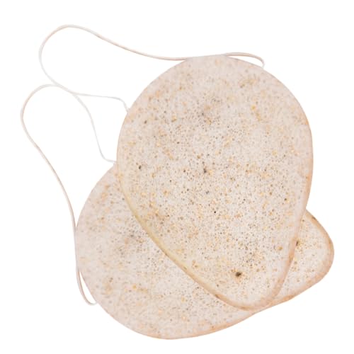 FIXOSHEE 2 Stück Natürlicher Gesichtsreinigungsschwamm mit Walnusskern Sanftes Makeup Entferner Pad Hautfreundlich Hohe Wasseraufnahme für Tägliche Gesichtspflege und Reisen von FIXOSHEE