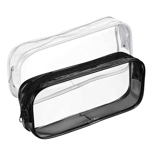 FIXOSHEE 2 Stück PVC Stifteetui Teilig Große Kapazität Transparentes Federmäppchen mit Reißverschluss für Schule Jungen Mädchen Schreibwaren Organizer Schreibtisch Zubehör von FIXOSHEE