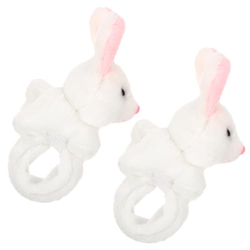 FIXOSHEE 2 Stück Plüsch Slap Armbänder mit Niedlichem Hasenmotiv Flexible Kinderarmbänder als Mitgebsel für Geburtstagstüten Weiche Stofftiere für Jungen und Mädchen von FIXOSHEE