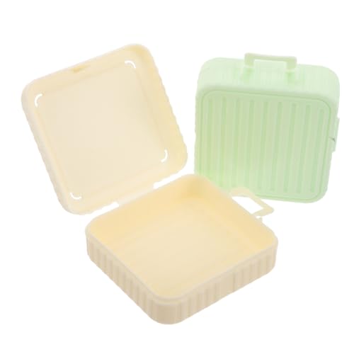 FIXOSHEE 2 Stück Quadratische Atmungsaktive Reise puderquasten aufbewahrungsbox Tragbarer Beauty sponge organizer Große Staubgeschützte Kosmetikpuder box für Zuhause und Unterwegs Hellgrün von FIXOSHEE