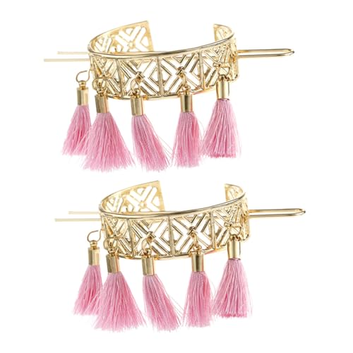FIXOSHEE 2 Stück Retro Haarnadel Geometrisch Hohle Haarklammer mit Quaste für Dutt Damen Chignon Pin Eleganter Chinesischer Stil Haarschmuck für Festliche Anlässe und Hanfu Outfit von FIXOSHEE