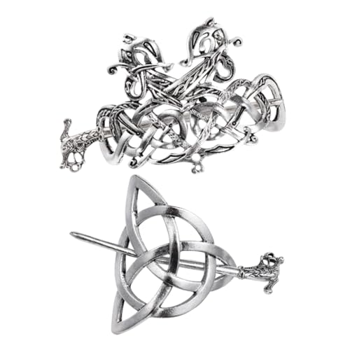 FIXOSHEE 2 Stück Retro Keltische Metall Haarspangen Vintage Haarschmuck für Damen und Mädchen Robuste Haarklammern für Lange Haare für Hochsteckfrisuren Partys und Alltag von FIXOSHEE