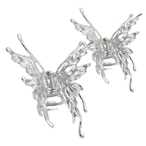 FIXOSHEE 2 Stück Schmetterling Haarklammern Metall Haarspangen für Damen Mädchen Schmerzfreie Rutschfeste Kleine Haarclips Geeignet für Dickes Feines Langes oder Kurzes Haar Vielseitiger von FIXOSHEE