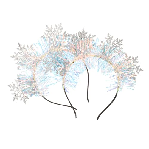 FIXOSHEE 2 Stück Schneeflocken Stirnband Schneeflocken Clips Kleines Weihnachts Stirnband Party Haar Junge Mini Ausschnitte Noel Kunstornament Kopfschmuck Weihnachts Lametta von FIXOSHEE