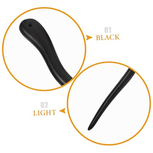 FIXOSHEE 2 Stück Schwarze Haarschieber Handgefertigte Vintage Haarstäbchen Glatte Oberfläche Natürliche Haarnadeln für Damen Stilvolles Retro Haaraccessoire Pflegend und Langlebig von FIXOSHEE
