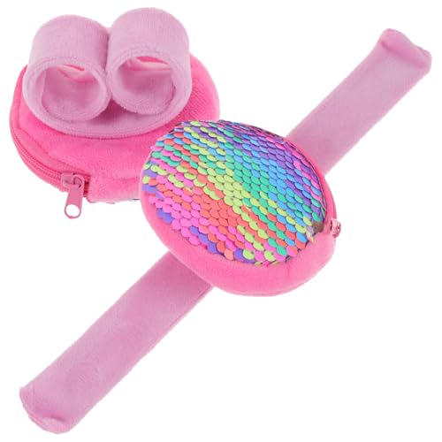 FIXOSHEE 2 Stück Slap Armband mit Reißverschluss Münzbeutel Weiches Stoffmaterial Hautfreundlich Leicht Buntes Partygeschenk für Mädchen und Jungen Kinderparty Goodie Bag Füller von FIXOSHEE