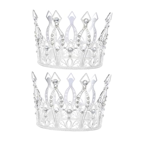 FIXOSHEE 2 Stück Strass Haarreifen Haarkronen für Braut Damen Mädchen Silberne Tiara Hochzeit Geburtstag Party Haarschmuck Vielseitiges Festliches Accessoire von FIXOSHEE
