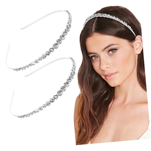 FIXOSHEE 2 Stück Strass Haarreifen Haarschmuck Glänzend Haarbänder Party Kopfschmuck für Mädchen Leichte Kreative Accessoires für Festliche Anlässe und Fotoshooting von FIXOSHEE