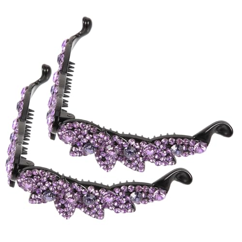 FIXOSHEE 2 Stück Strassbesetzte Kleine Banane Haarclips für Damen Glitzernde Haarklammern Leichte Stilvolle Haaraccessoires für Alltag Party Büro und Festliche Anlässe von FIXOSHEE