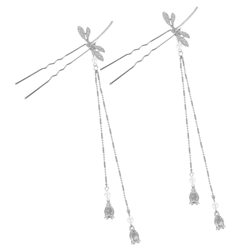 FIXOSHEE 2 Stück Teiliges Chinesische Haarschmuck Haarstäbe Libelle mit Quaste Leichte Haarnadeln für Frauen Geeignet für Hochzeit Cosplay Party und Alltagsfrisuren von FIXOSHEE