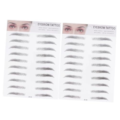 FIXOSHEE 2 Stück Teiliges Eyebrow Transfer Sticker Natürliche Haarähnliche Augenbrauenaufkleber Einfach Anzuwenden Temporär für Männer und Frauen Passend für Dünne oder Spärliche von FIXOSHEE