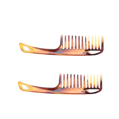 FIXOSHEE 2 Stück Teiliges Haarkamm Langem Griff Breitzahnig Retro stilvoll aus Robustem Pp material für Pomade Slicked back frisuren Vielseitiges Styling tool für Damen und Herren von FIXOSHEE