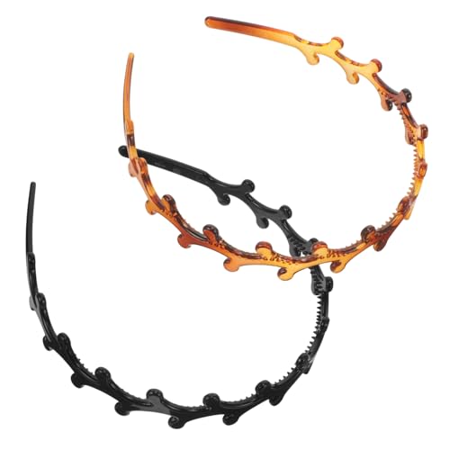 FIXOSHEE 2 Stück Teiliges Haarschmuck Robustem PC material nicht Rutschendes Stirnband für Lockiges Haar Vielseitig Einsetzbar für Sport Make up und Alltag Modisch für Damen in Schwarz und von FIXOSHEE