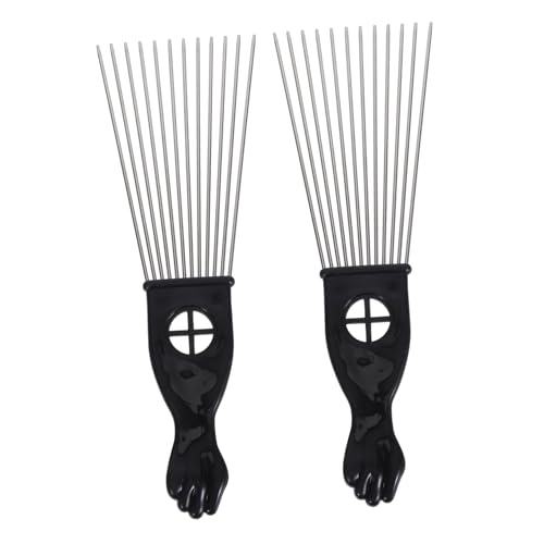 FIXOSHEE 2 Stück Teiliges Set Stahl nadel Kamm mit Breiten Zähnen Glatt Frisierender Rake Kamm für Männer und Jungen Kunststoffgriff Entwirrt Sanft Dickes Haar für Salon und Heimgebrauch von FIXOSHEE