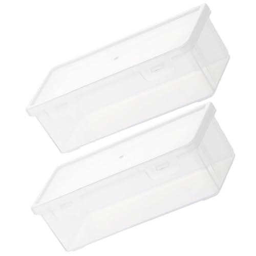 FIXOSHEE 2 Stück Teiliges Transparentes Stifte Organizer mit Deckel Multifunktionale Aufbewahrungsbox für Schüler und Robustes Etui für Bleistifte Marker Radierer und Kleinteile von FIXOSHEE