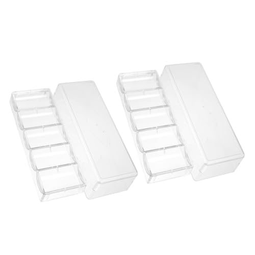 FIXOSHEE 2 Stück Transparentes Poker Chips Tray mit Deckel Robuster Wasserfest Anti-rutsch Stapelbar Praktischer Organizer für Platzsparend und Kratzfest für Zuhause und Turniere von FIXOSHEE